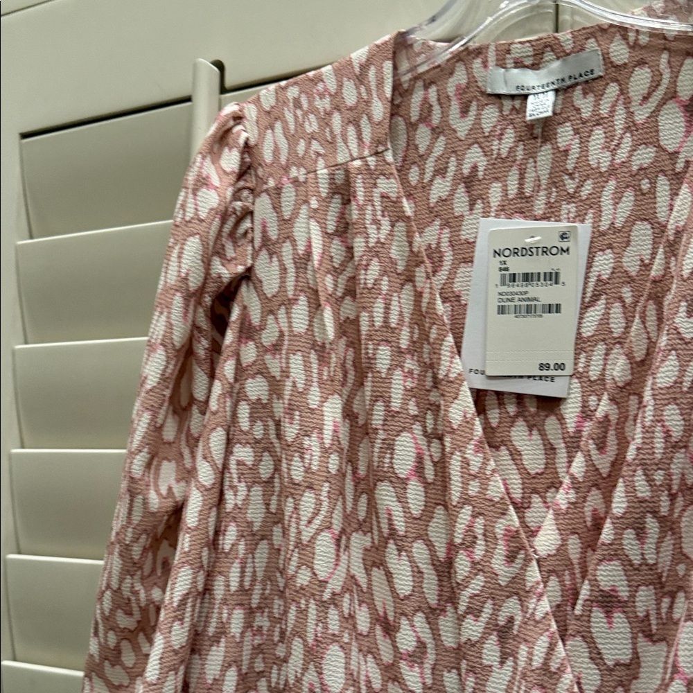 Chic Pink Patterned Midi Dress By Fourteenth Place - Picture 4 of 4
